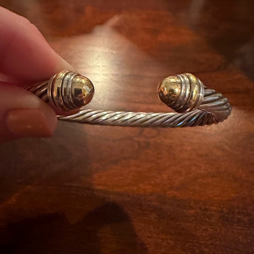 Cable classics bracelet in sterling silver with 14k gold.